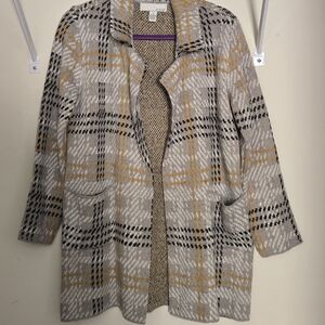 Plaid Open Front Cardigan